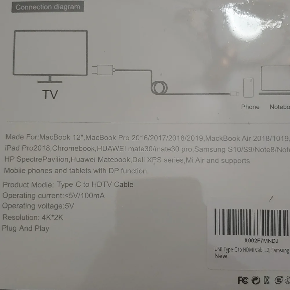 Type C HDTV Cable USB - C for MacBook, Samsung